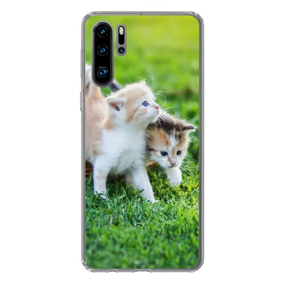 Produktbild von MuchoWow® Handyhülle Schutzhülle Hülle für Huawei P30 Pro Kätzchen - Katze - Korb - Mädchen - Kinder - Jungen - Kinder Silikon Softcase Handy Hülle - Schutzdeckel