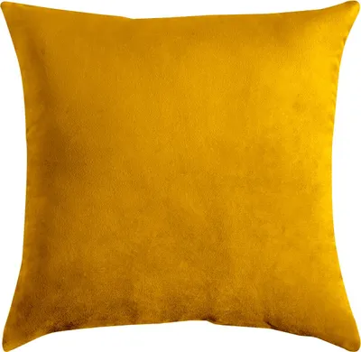 Produktbild von Dekorativer Kissenbezug aus Velours – Gelb / Senfgelb, eleganter Zierkissenbezug für Sofa und Bett