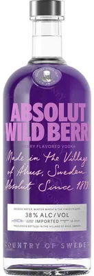 Immagine prodotto di Absolut WILD BERRY Vodka aromatizzata 38% Vol. 0,7 l