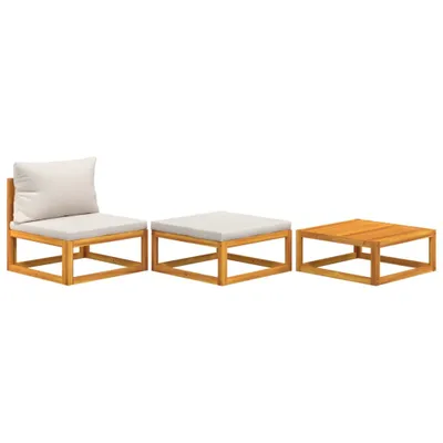 Image de Salon de jardin 3 pcs avec coussins bois massif d'acacia