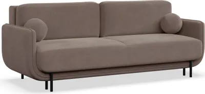 Obrázok produktu pre Selsey Ovals - 3-miestna rozkladacia pohovka so zamatom, svetlohnedá