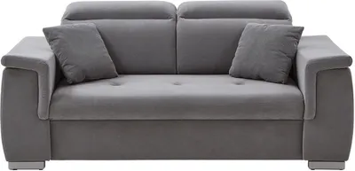 Produktbild von Sofa 3-Sitzer - Hellgrau - Webstoff - mit Kopfteilverstellungen