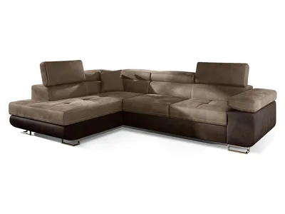 Produktbild von NABBI Ecksofa mit Zersetzung u Lagerraum Almero L - braun / dunkelbraun