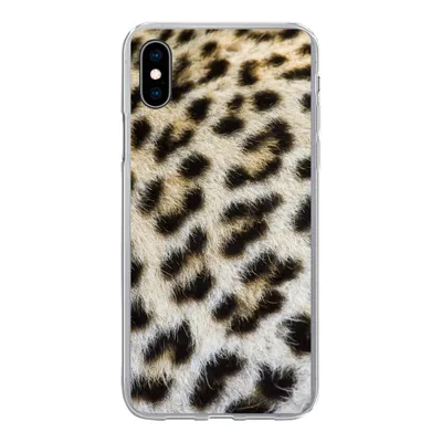 Produktbild von MuchoWow® Handyhülle Schutzhülle Hülle für iPhone Xs Nahaufnahme Mantel Leopard Silikon Softcase Handy Hülle - Handytasche