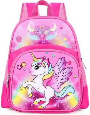 Produktbild von Kinder-Rucksack mit Einhorn-Print, leicht und farbenfroh, mit anpassbaren Schultergurten