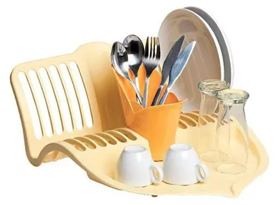 Image de Égouttoir à vaisselle - L 35 cm x l 44 cm x H 15,5 cm - Jaune