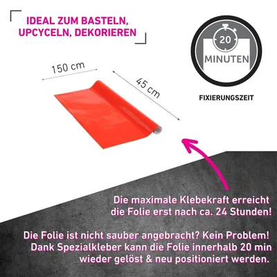 Produktbild von Klebefolie Rot - 45x150cm