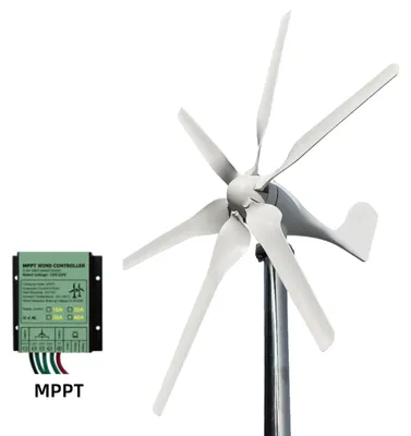 Produktbild von Windturbine – Nachhaltige Energie – Windgenerator – 6-flügelig – 1000 Watt Leistung – Rotorblätter aus Glasfaser und Basalt – 12 Volt