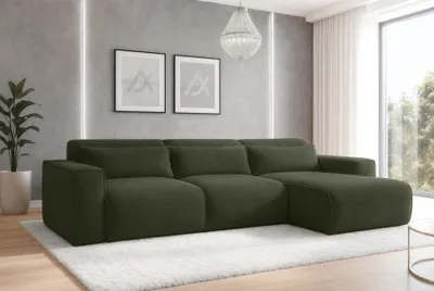Image de AX LIVING Canapé d'angle convertible Ruyam Vert D