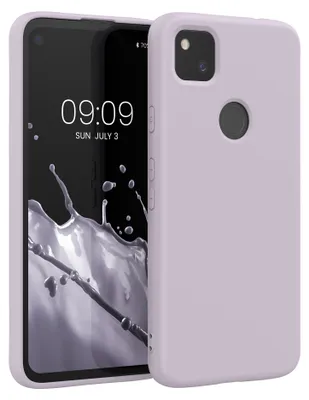 Produktbild von kwmobile Hülle kompatibel mit Google Pixel 4a Hülle - gummierte TPU Silikon Handyhülle - Schutzhülle für kabelloses Laden - Case in Purple Cloud