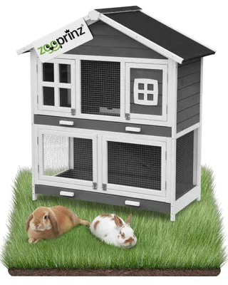 Produktbild von Hasenstall Kaninchenstall zooprinz Murmel | Winterfest & Wetterfest | Kotschublade | Indoor Outdoor Klappdach Kleintier Stall Käfig Hasen Kaninchen