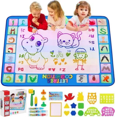 Obrázok produktu pre Vodná podložka na kreslenie XL Vodná podložka na kreslenie 100x78cm Detská hračka na kreslenie a maľovanie 1-6 rokov