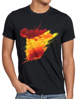 Produktbild von BaumwolleCloud Flagge Spanien Herren T-Shirt Fußball Sport Spain WM EM Fahne