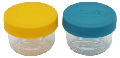 Produktbild von Kilner 65025024, Set, Rund, 0,125 l, Blau, Transparent, Gelb, Glas, 90 mm