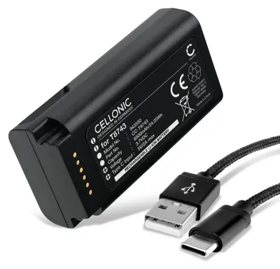 Produktbild von CELLONIC 1x Akku für Haustechnik Kompatibel mit Eufy Video Doorbell E340, T8743 - (6500mAh, 3.7V) + USB Kabel