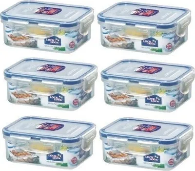 Image de Lock & Lock Frischhaltebox rechteckig 350ml 135x102x52mm HPL806 6 teiliges Set