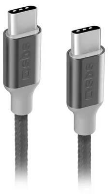 Zdjęcie produktu dla Kabel SBS USB-C / USB-C 1,5 m czarny TECABLETCC20BK kompatybilny z Power Delivery 25W