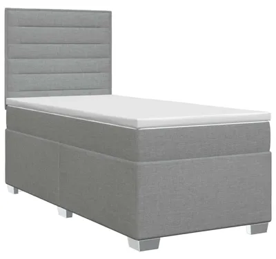 Obrázok produktu pre vidaXL Box spring posteľ s matracom svetlosivá 90 x 200 cm látka