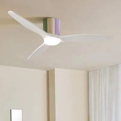 Produktbild von WIND CALM CUSTOM WOVEN - Leiser Deckenventilator 40W Ø132 cm aus 100 % Holz mit LED-Licht