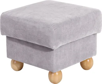 Produktbild von Max Winzer Hocker Monarch - Velourstoff silber - Maße: 54 x 54 x 48 cm