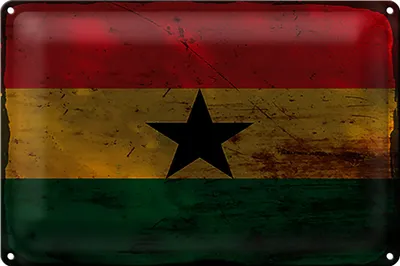 Produktbild von Blechschild Flagge Ghana 18x12cm Flag of Ghana Rost