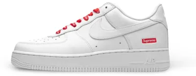 Produktbild von Nike Air Force 1 Low Supreme Box Logo White - 38.5 Größe: 38.5