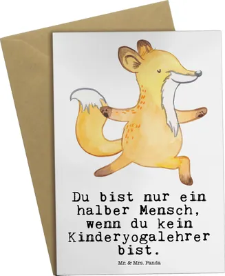 Produktbild von Mr. & Mrs. Panda valentinstagskarte Kinderyogalehrer Herz - Weiß - Geschenk, osterkarten, weihnachtskarten, vatertagskarte, osterkarte, hochzeitskarten, Grußkarten