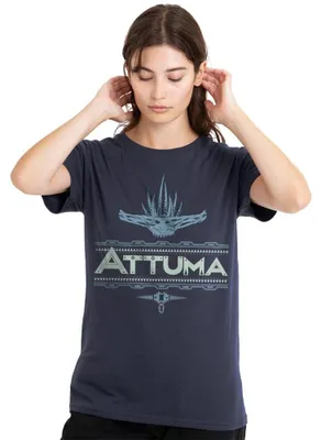 Immagine prodotto di Maglietta da donna Marvel Black Panther: Wakanda Forever, con motivo di Attuma, colore blu navy intenso, taglia XXL (EU)
