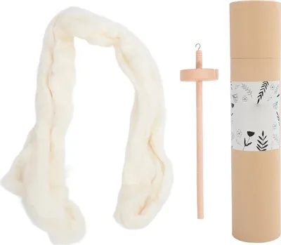 Produktbild von Holz-Fallspindel, professionelles DIY-Garn-Spinnset mit Wolloberteil für Nähzubehör für Anfänger