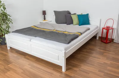Produktbild von Doppelbett / Gästebett Kiefer massiv Vollholz weiß lackiert 79, inkl. Lattenrost - Abmessung 180 x 200 cm