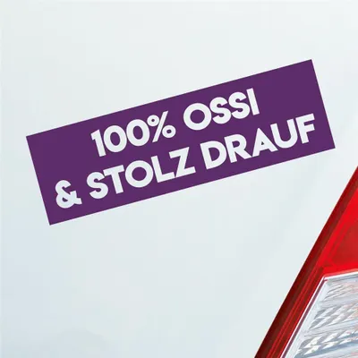 Produktbild von Auto Aufkleber 100% Prozent Ossi und stolz Drauf 20x6 cm Lila Sticker Heckscheibenaufkleber