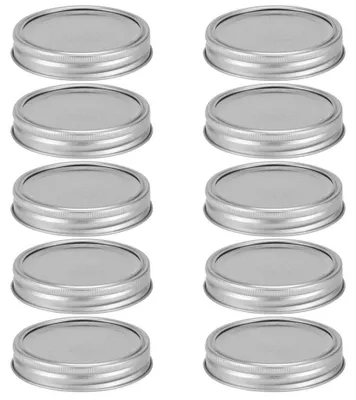 Productafbeelding van Weckpotdeksels 10 Stuks - Roestvrij Staal - Luchtdicht - Lekvrij - BPA-vrij - Herbruikbaar - 70 mm/86 mm Diameter - Potdeksel
