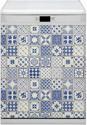 Obrázek produktu pro Magnetická podložka omyvatelná v myčce nádobí s magnety do kuchyně 60x70 cm - dlaždice Azulejos