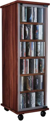 Produktbild von Holz CD DVD Stand Regal Valenza Glastür