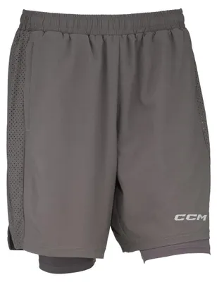 Zdjęcie produktu dla Spodenki CCM 2 IN 1 TRAININGSHORTS Senior, rozmiar:S, kolor:szary
