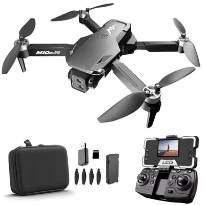 Immagine prodotto di Drone con 2 fotocamere iUni M10, Schermo LCD 2.4 pollici, Wi-Fi FPV, Scheda microSD inclusa, Pieghevole, Trasmissione in diretta su telefono
