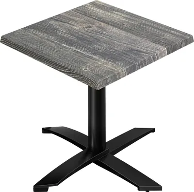 Produktbild von WTG | Bistro Außen Tisch | B: T: H: 70 x 70 x 75,5 cm | Rustikal Kiefer / Schwarz | Quadratisch | Zusatzgewicht | Bistro Tisch Gastro Tisch