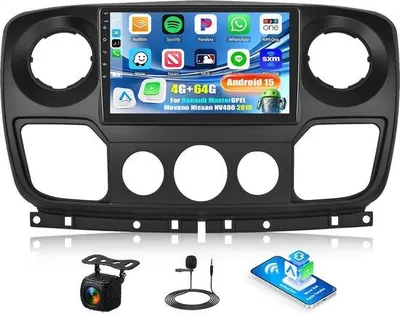 Productafbeelding van Autorradio 10 inch - Android 15 - Draadloos Carplay en Android Auto - Navigatie en Bluetooth