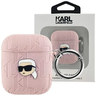 Produktbild von Karl Lagerfeld Monogramm Kopf Hülle Für Airpods 1 / 2 - Rosa