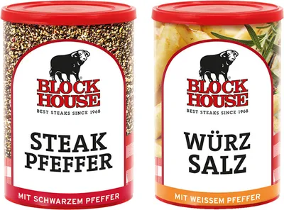 Produktbild von BLOCK HOUSE Set WÜRZSALZ & STEAKPFEFFER, 700g