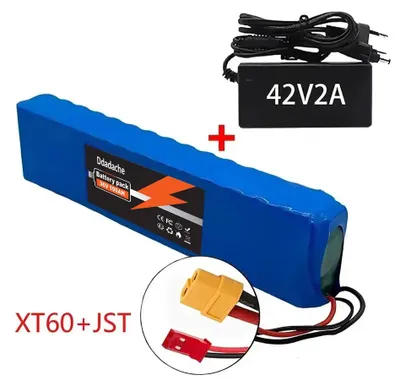 Produktbild von Lithium-Ionen Akku für E-Scooter und E-Bike - 36V 100Ah Akku-Pack - Wiederaufladbar - XT60+JST Stecker - Set mit Ladegerät - XT60-JST