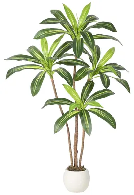 Produktbild von Künstlicher Drachenbaum/Yucca - Baum im Topf - 150 cm Höhe - Realistische PE-Blätter - Zimmerpflanze für Boden - Pflegeleicht - Grün