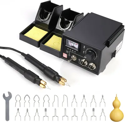 Produktbild von 220V 60W Brandmalerei Wood Burning Kit Holzbrenner mit 20 Pyrographie-Brennspitzen DE