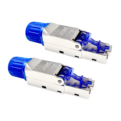 Produktbild von ARLI 2x Netzwerkstecker RJ45 Stecker CAT8.1 geschirmt Werkzeuglose Montage - Werkzeugfrei