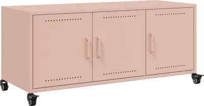 Zdjęcie produktu dla vidaXL Szafka pod telewizor różowa 100,5x39x43,5 cm stalowa