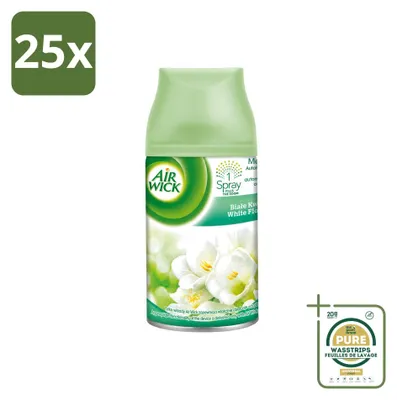 Productafbeelding van 25 x Air Wick Freshmatic navulling - Jasmijn en witte bloemen - 250 ml - Voordeelverpakking - 25 stuks