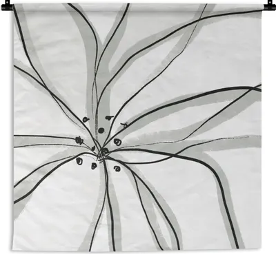 Produktbild von MuchoWow® Wandteppich Wandbehang Blumen - Abstrakt - Design 60x60 cm Tapisserie Dekoration Wandtuch - Dekorationen - Wand Decke