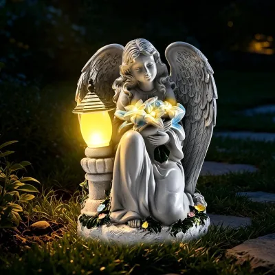 Image de Anges résistants aux intempéries avec énergie solaire pour décoration de jardin