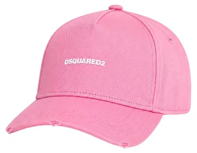 Imagen del producto de Gorra de béisbol Dsquared2, modelo Mini Logo, de algodón, color rosa, con logo