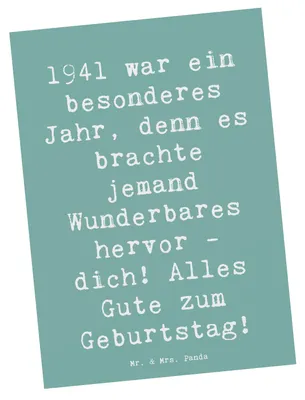 Produktbild von Mr. & Mrs. Panda Postkarte Spruch 1941 Geburtstag - Meeresbrise - Geschenk, Postkarten, geboren, Alter, Geburtsjahr, Glückwunsch, Wunderbares hervor, Ansichtskarten